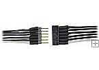 Train Control Systems (TCS) 1476 All Scale 6-Pin Micro Connector -- .256 x .62 x .126" w/6" Wire Leads (black)