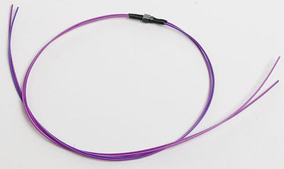 Train Control Systems (TCS) 1522 All Scale 2-Pin Micro Connector -- With 6" 15.2cm Purple Wires .098 x .06 x .12"