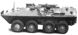 Trident Miniatures 90012 HO Scale Military - United States Marine Corps (Modern) - Light Armored Vehicles (LAV) -- LAV-M Mortar Reconnaissance (green)