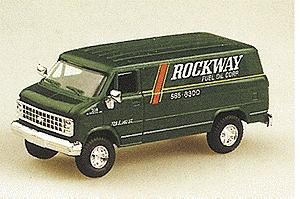 Trident Miniatures 90075 HO Scale Chevrolet Vans -- Rockway Fuel Oil Corp. (green, Business Phone Number & Address Lettering)