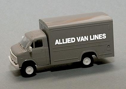 Trident Miniatures 90344 HO Scale Chevrolet 1-Ton Delivery Vans -- Allied Van Lines (gray, White Lettering)