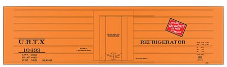 Tichy Trains 10019O O Scale Railroad Decal Set -- Milwaukee Road/URTX Ribbed-Side Reefer