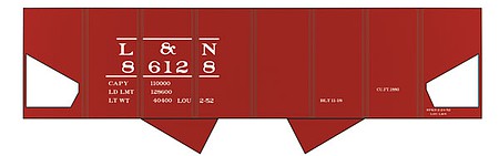 Tichy Trains 10031N N Scale Railroad Decal Set -- Louisville & Nashville USRA 2-Bay Hopper