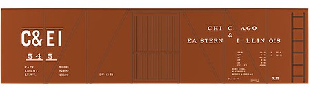 Tichy Trains 10093N6 N Scale Railroad Decal Set 6-Pack -- Chicago & Eastern Illinois 40' Single-Sheathed Wood Boxcar