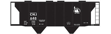 Tichy Trains 10112 HO Scale Railroad Decal Set -- Central Railroad of New Jersey Cement-Service Covered Hopper (Black Scheme)