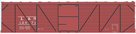 Tichy Trains 10240 HO Scale Railroad Decal Set -- Louisville & Nashville 40' Single-Sheathed Wood Boxcar (Boxcar Red, No Logo)