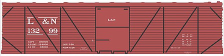 Tichy Trains 10241 HO Scale Railroad Decal Set -- Louisville & Nashville 40' Single-Sheathed Wood Boxcar (Boxcar Red, No Logo)