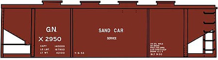 Tichy Trains 10247 HO Scale Railroad Decal Set -- Great Northern Sand Hopper Car