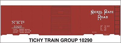 Tichy Trains 10290 HO Scale Railroad Decal Set -- Nickel Plate Road 40' Steel Boxcar (Boxcar Red)