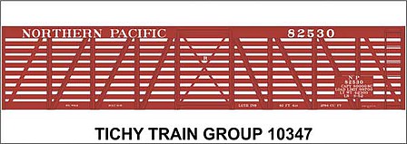 Tichy Trains 10347N N Scale Railroad Decal Set -- Northern Pacific 40' Wood Stock Car
