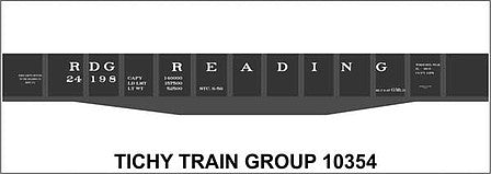 Tichy Trains 10354N N Scale Railroad Decal Set -- Reading 46' Steel Gondola (black car)