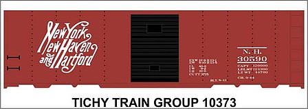Tichy Trains 10373N N Scale Railroad Decal Set -- New Haven 40' Boxcar (Script Logo)