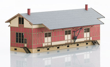 Trix 66383 HO Scale Sulzdorf Half-Timbered Freight Shed -- Laser-Cut Card Kit - 11-1/2 x 4-15/16" 29.2 x 12.5cm