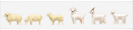 TomyTec 269977 N Scale Sheep & Goats -- 3 of Each