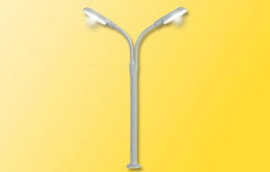 Viessmann 6495 N Scale Double-Curved-Arm LED Streetlight -- White 2-1/8" 5.4cm