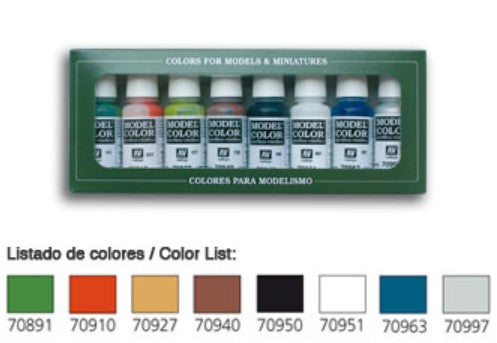 Vallejo 70103 17ml Bottle Wargame Basics Model Color Paint Set (8 Colors)