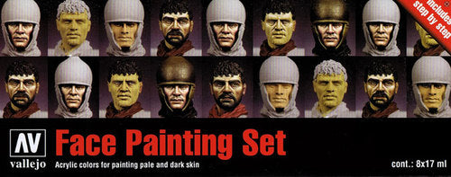 Vallejo 70119 17ml Bottle Face Painting Model Color Paint Set (8 Colors)