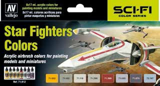 Vallejo 71612 17ml Bottle Sci-Fi Star Fighters Model Air Paint Set (8 Colors) 