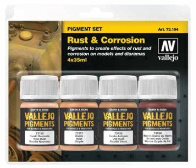 Vallejo 73194 35ml Bottle Rust & Corrosion Pigment Powder Set (4 Colors)