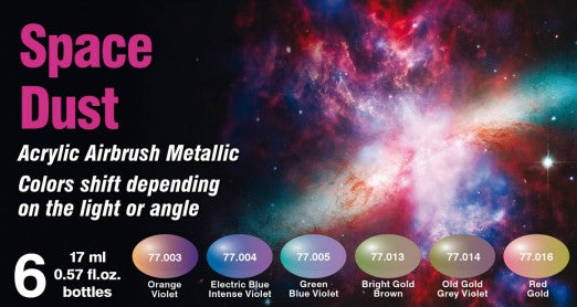 Vallejo 77091 17ml Bottle Space Dust Metallic Color Shift Paint Set (6 Colors)
