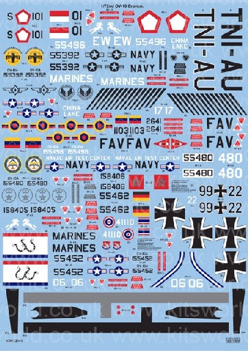 Warbird Decals 172141 1/72 OV10 Broncos NWEF New Mexico, NAS China Lake, NAS Maryland, Luftwaffe, etc