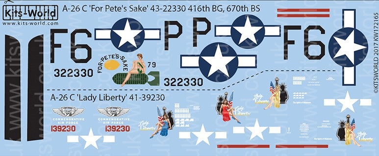 Warbird Decals 172165 1/72 A26C For Pete's Sake, Lady Liberty