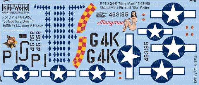 Warbird Decals 172171 1/72 P51D Marymae, Lullaby for a Dream