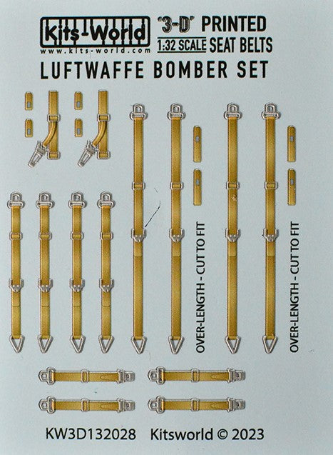 Warbird Decals 3132028 1/32 3D Color Seatbelts Luftwaffe Bombers