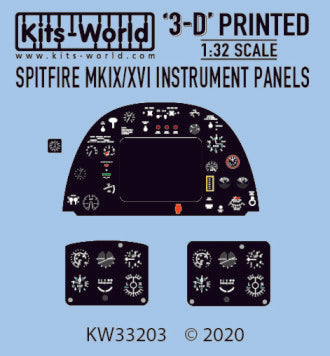 Warbird Decals 33203 1/32 3D Color Instrument Panels Spitfire Mk IX/XVI for RVL/TAM