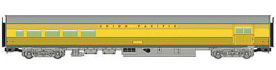 Walthers Mainline 30058 HO Scale 85' Budd Baggage-Lounge - Ready to Run -- Union Pacific (Armour Yellow, gray, red)