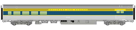 Walthers Mainline 30063 HO Scale 85' Budd Baggage-Lounge - Ready to Run -- Delaware & Hudson (silver, blue, yellow)