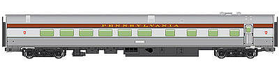Walthers Mainline 30156 HO Scale 85' Budd Diner - Ready to Run -- Pennsylvania Railroad (silver, Tuscan)
