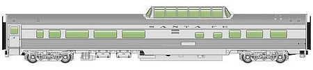 Walthers Mainline 30402 HO Scale 85' Budd Dome Coach - Ready to Run -- Santa Fe (silver)