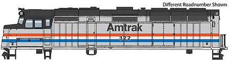 Walthers Mainline 910-9465 HO Scale EMD F40PH - Standard DC -- Amtrak(R) #322 (Phase III, equal red, white, blue stripes)