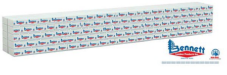 Walthers Scenemaster 3162 HO Scale Wrapped Lumber Load for WalthersMainline 72' Centerbeam Flatcar -- Bennett Lumber (blue, red)