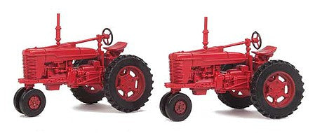 Walthers Scenemaster 4160 HO Scale Farm Tractor 2-Pack - Assembled -- Red