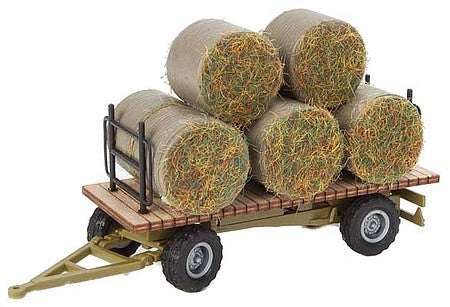 Walthers Scenemaster 4192 HO Scale Hay Trailer with Load -- Kit