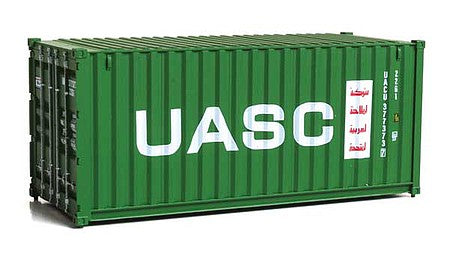 Walthers Scenemaster 8076 HO Scale 20' Corrugated Container - Assembled -- UASC (green, white, red)