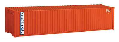 Walthers Scenemaster 8152 HO Scale 40' Corrugated Container - Assembled -- Genstar (orange, blue, white)