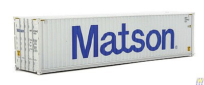 Walthers Scenemaster 8263 HO Scale 40' Hi-Cube Corrugated-Side Container - Assembled -- Matson (gray, blue)