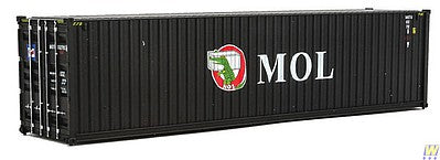 Walthers Scenemaster 8264 HO Scale 40' Hi-Cube Corrugated-Side Container - Assembled -- Mitsui OSK Lines (black, white, red; Alligator Logo)