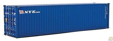 Walthers Scenemaster 8265 HO Scale 40' Hi-Cube Corrugated-Side Container - Assembled -- NYK Lines (blue, white, red)