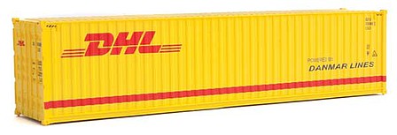 Walthers Scenemaster 949-8267 HO Scale 40' Hi-Cube Corrugated-Side Container - Assembled -- DHL (yellow, red)