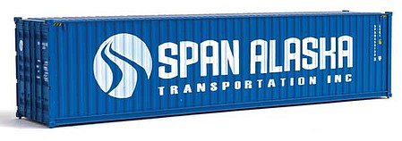 Walthers Scenemaster 8273 HO Scale 40' Hi-Cube Corrugated-Side Container - Assembled -- Span Alaska (blue, white)