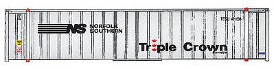 Walthers Scenemaster 8465 HO Scale 48' Ribbed Side Container - Assembled -- Norfolk Southern/Triple Crown (white, black, red)