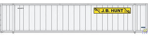 Walthers Scenemaster 8472 HO Scale 48' Ribbed-Side Container - Assembled -- J.B. Hunt (white, yellow, black)
