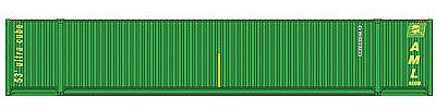 Walthers Scenemaster 8510 HO Scale 53' Singamas Corrugated-Side Container - Ready to Run -- Alaska Marine Lines (green, yellow)