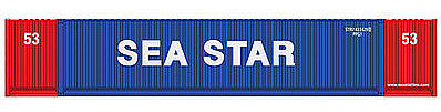 Walthers Scenemaster 8517 HO Scale 53' Singamas Corrugated-Side Container - Ready to Run -- Sea Star (blue, red, white)