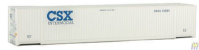 Walthers Scenemaster 8520 HO Scale 53' Singamas Corrugated-Side Container - Assembled -- CSX Transportation (white, blue)