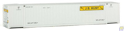 Walthers Scenemaster 8522 HO Scale 53' Singamas Corrugated-Side Container - Assembled -- J.B. Hunt (white, yellow, black)